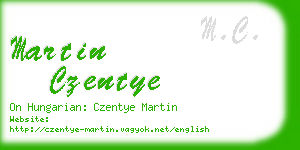 martin czentye business card